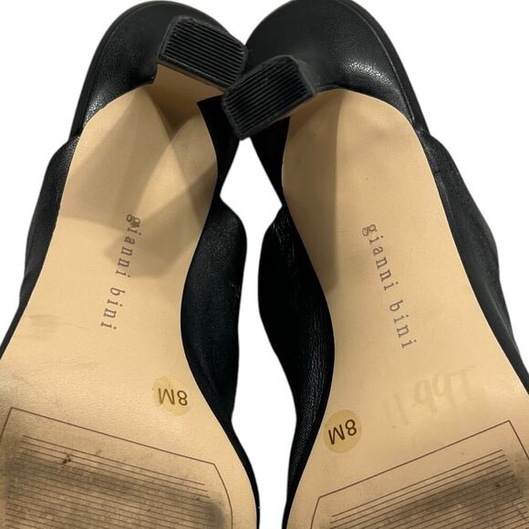 Gianni Bini Leather Black Heel Sandals / Size-8M - Picture 6 of 9